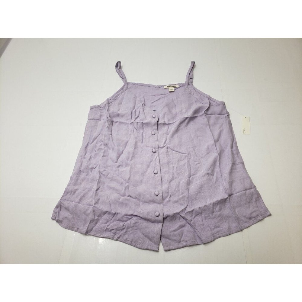 Goodthreads Womens Tanktop Cami Shirt Sleeveless Button Up V-neck Purple S NWT
